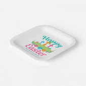 ハッピーイースター美しいフローラクロスカスタムパーティー ペーパープレート (傾斜あり)