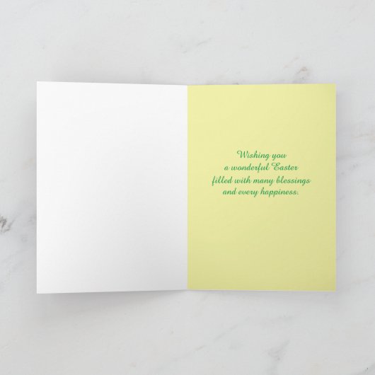 ハッピーイースター聖書ヨハネ11:25イエロークロス カード (内部)