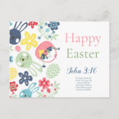 ハッピーイースター聖書ヨハネ3:16 ポストカード (正面)