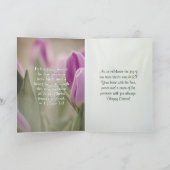 ハッピーイースター聖書聖句ピンクチューリップ シーズンカード (内部)