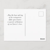 ハッピーイースター聖書聖句ピンクチューリップ ポストカード (裏面)