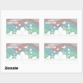 ハッピーイースター自然かわいい漫画の動物 長方形シール (シート)