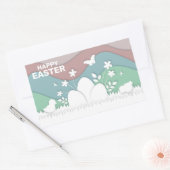 ハッピーイースター自然かわいい漫画の動物 長方形シール (封筒)