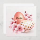 ハッピーイースター花と卵 シーズンカード (正面/裏面)