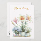 ハッピーイースター花イースターカード シーズンカード (正面/裏面)