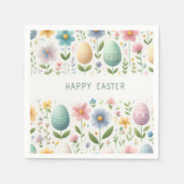 ハッピーイースター花 スタンダードカクテルナプキン