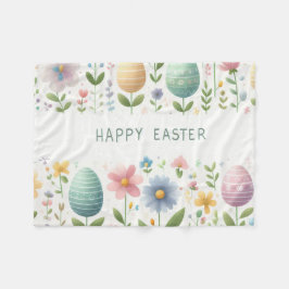 ハッピーイースター花 フリースブランケット