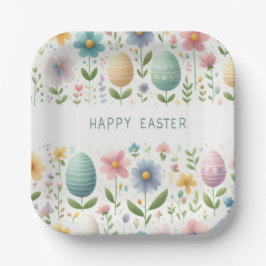 ハッピーイースター花 ペーパープレート