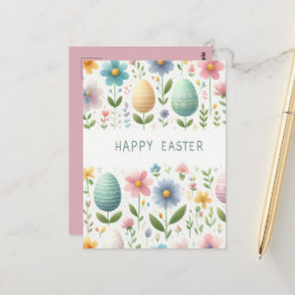 ハッピーイースター花 ポストカード