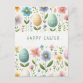 ハッピーイースター花 ポストカード (正面)