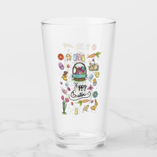 ハッピーイースター芸術 タンブラーグラス (正面)