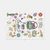 ハッピーイースター芸術 フリースブランケット (正面(横))