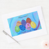 ハッピーイースター装飾ポインティリスムエッグステッカー 長方形シール (封筒)