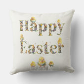 ハッピーイースター装飾文字ベビーChics アウトドアクッション (裏面)