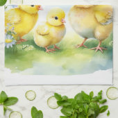 ハッピーイースター装飾文字ベビーChics キッチンタオル (折り畳み)