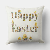 ハッピーイースター装飾文字ベビーChics クッション (裏面)