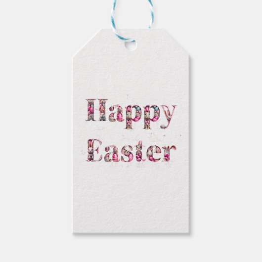 ハッピーイースター装飾文字 ギフトタグ (正面)