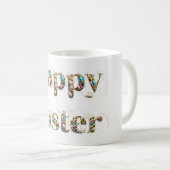 ハッピーイースター装飾文字 コーヒーマグカップ (正面右)