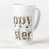 ハッピーイースター装飾野花文字 カフェラテマグ (右アングル)