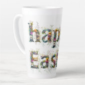 ハッピーイースター装飾野花文字 カフェラテマグ (左アングル)