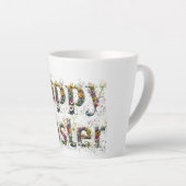 ハッピーイースター装飾野花文字 カフェラテマグ (右アングル)
