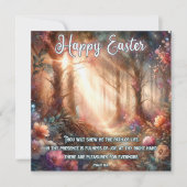 ハッピーイースター詩篇ウッドランドフラワーズクリスチャン シーズンカード (正面)