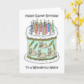 ハッピーイースター誕生日姪 カード (黄色い花)