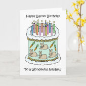 ハッピーイースター誕生日甥 カード (黄色い花)