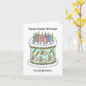 ハッピーイースター誕生日 カード (黄色い花)