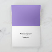 ハッピーイースター誰でも美しい紫色のヒヤシンス シーズンカード (内部)