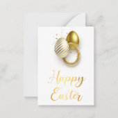 ハッピーイースター金ゴールドススタイリッシュクリプト休日 ノートカード (正面)