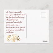 ハッピーイースター金ゴールド卵のパーソナライズ ポストカード (裏面)