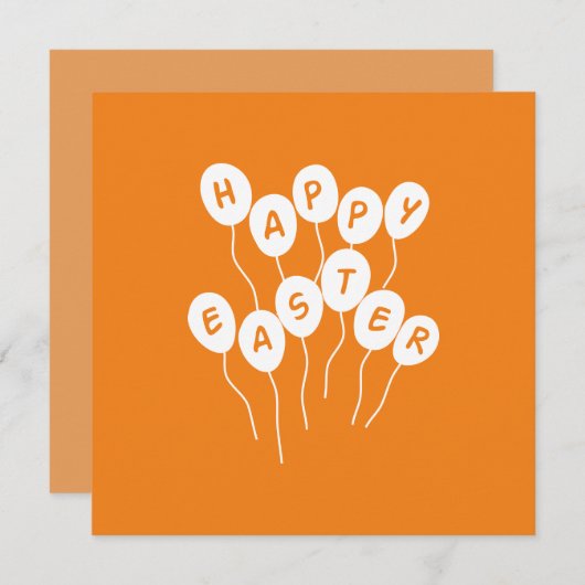 ハッピーイースター鍵白とオレンジニースバルーン シーズンカード (正面/裏面)