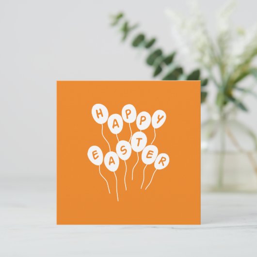 ハッピーイースター鍵白とオレンジニースバルーン シーズンカード (スタンド正面)