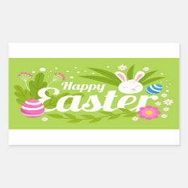 ハッピーイースター長方形シール 長方形シール