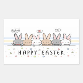ハッピーイースター長方形シール 長方形シール