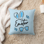 ハッピーイースター青 クッション (ブランケット)