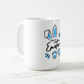 ハッピーイースター青 コーヒーマグカップ (正面左)