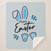 ハッピーイースター青 シェルパブランケット (正面)