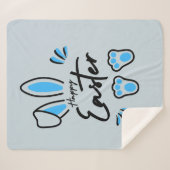 ハッピーイースター青 シェルパブランケット (正面(横))