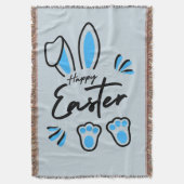 ハッピーイースター青 スローブランケット (正面縦)
