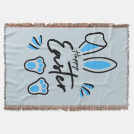 ハッピーイースター青 スローブランケット