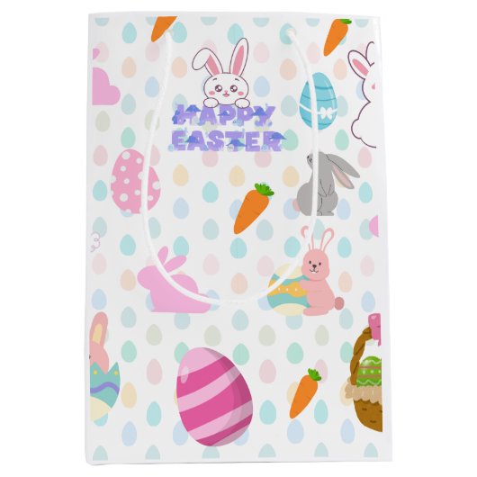 ハッピーイースター願い ミディアムペーパーバッグ (正面)