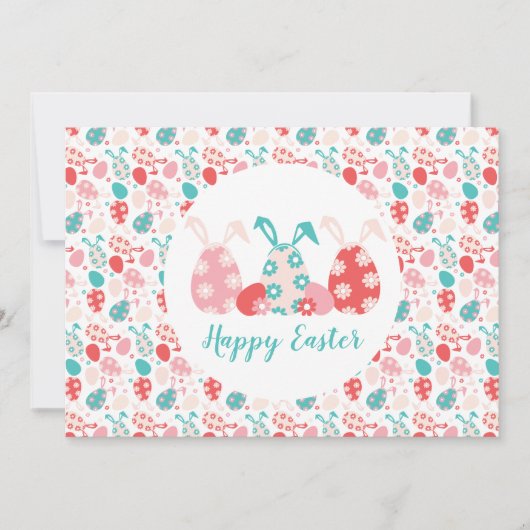 ハッピーイースター飾エッグバニー耳 シーズンカード (正面)