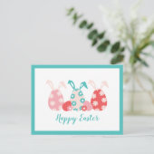 ハッピーイースター飾エッグバニー耳 シーズンポストカード (スタンド正面)
