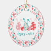 ハッピーイースター飾エッグバニー耳 セラミックオーナメント (左)