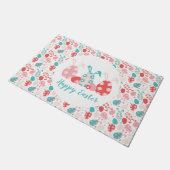 ハッピーイースター飾エッグバニー耳 ドアマット (アングル)