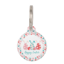ハッピーイースター飾エッグバニー耳 ペット ネームタグ