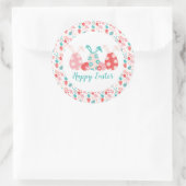 ハッピーイースター飾エッグバニー耳 ラウンドシール (バッグ)