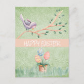 ハッピーイースター鳥の枝はがき ポストカード (正面)